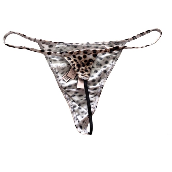 Victorias Secret NWT Animal Print Arctic Cheetah Cotton G V String Thong Panty - Picture 2 of 2